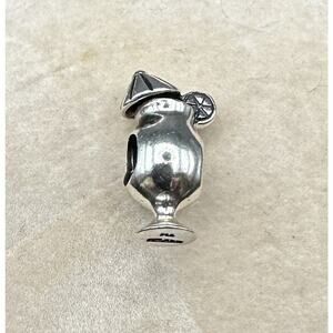 Individuality Beads Genuine STERLING SILVER Cocktail Pina Colada Drink Bead